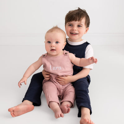 Baby Embroidered Name Dungarees - Amber and Noah