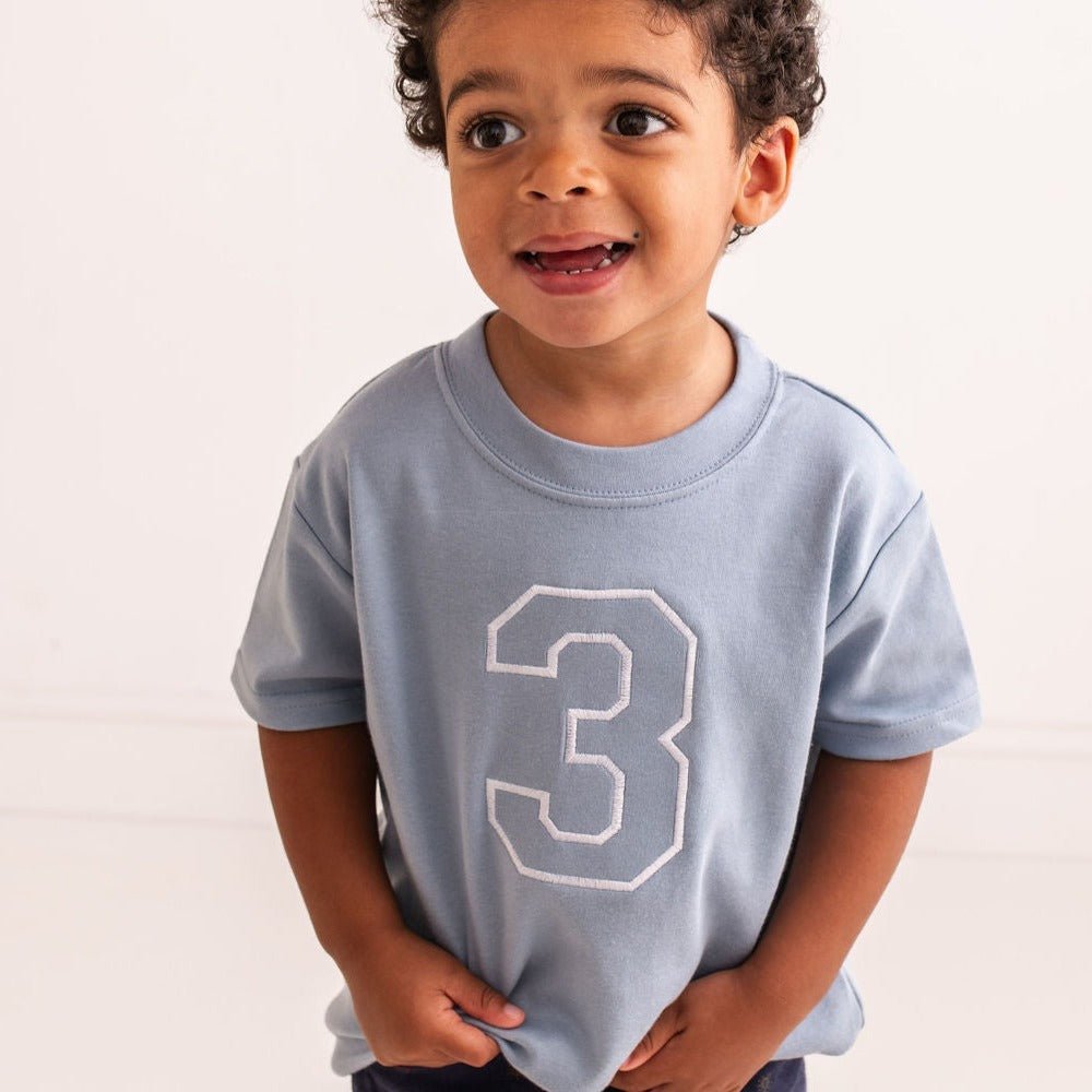 Birthday Number Embroidered Tshirt Amber and Noah