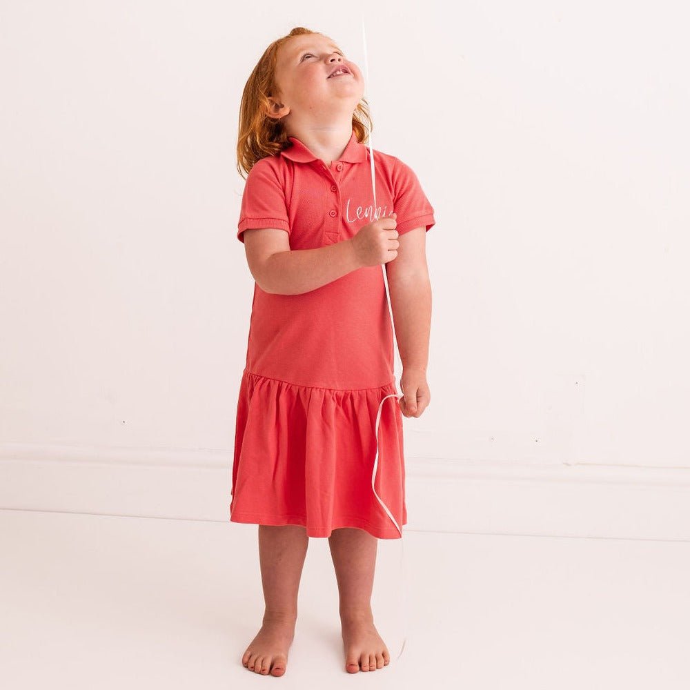 Coral Personalised Polo Dress - Amber and Noah