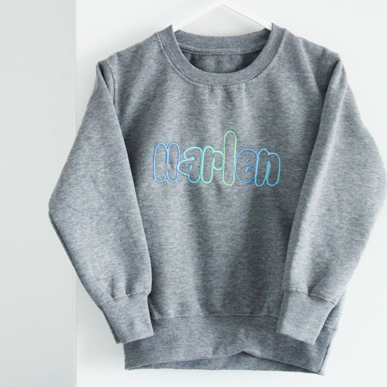 Funky Name Embroidered Sweater - Amber and Noah