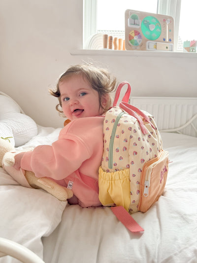 Personalised Mini Strawberry Backpack - Amber and Noah