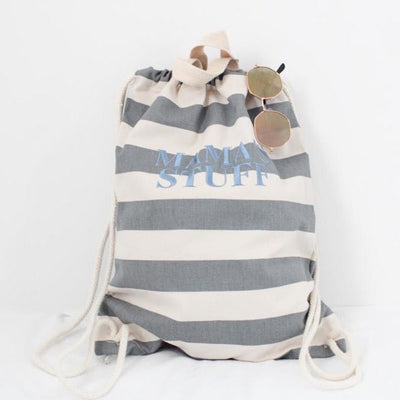 Personalised Stripe Drawstring Bag - Amber and Noah