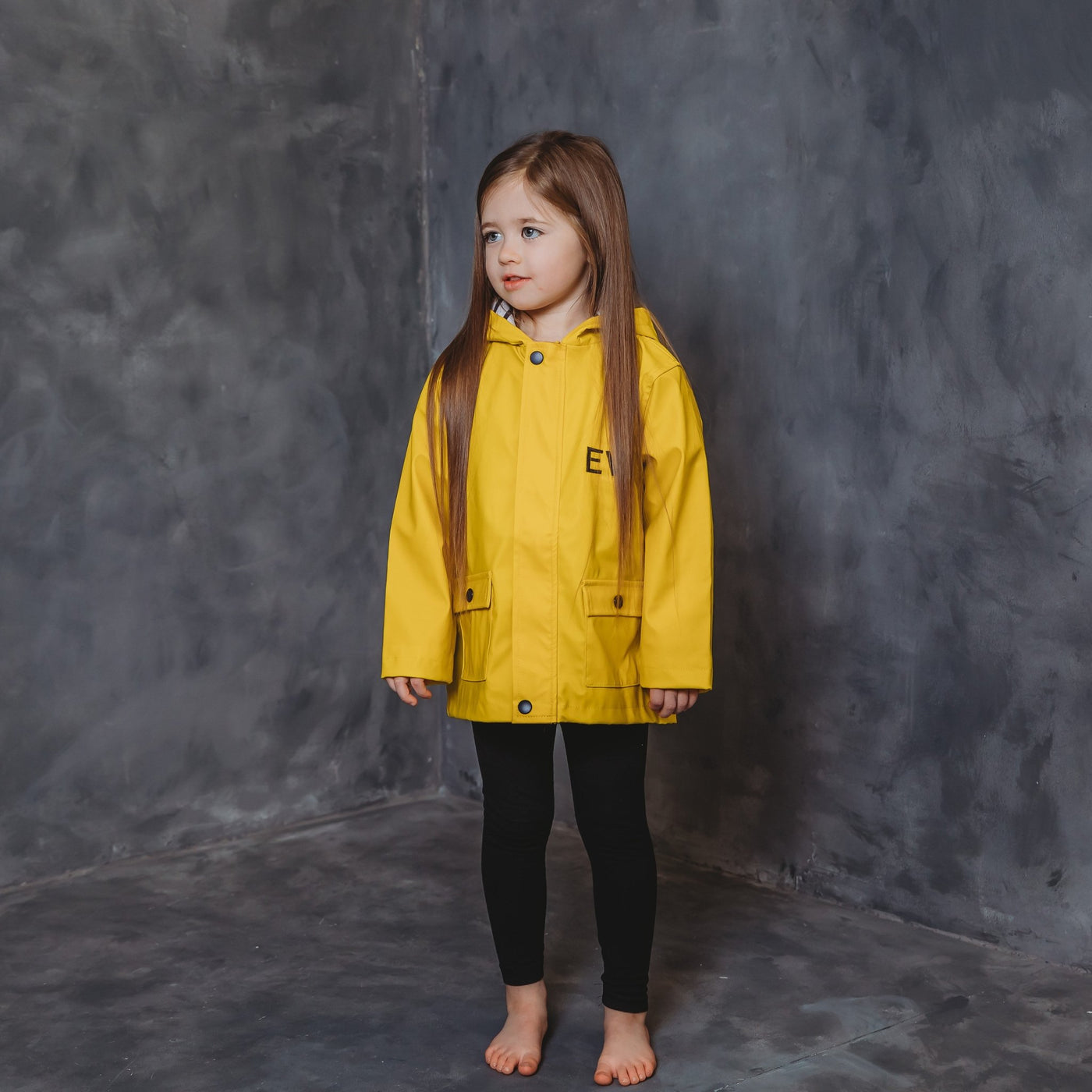 Yellow Personalised Rain Coat - Amber and Noah