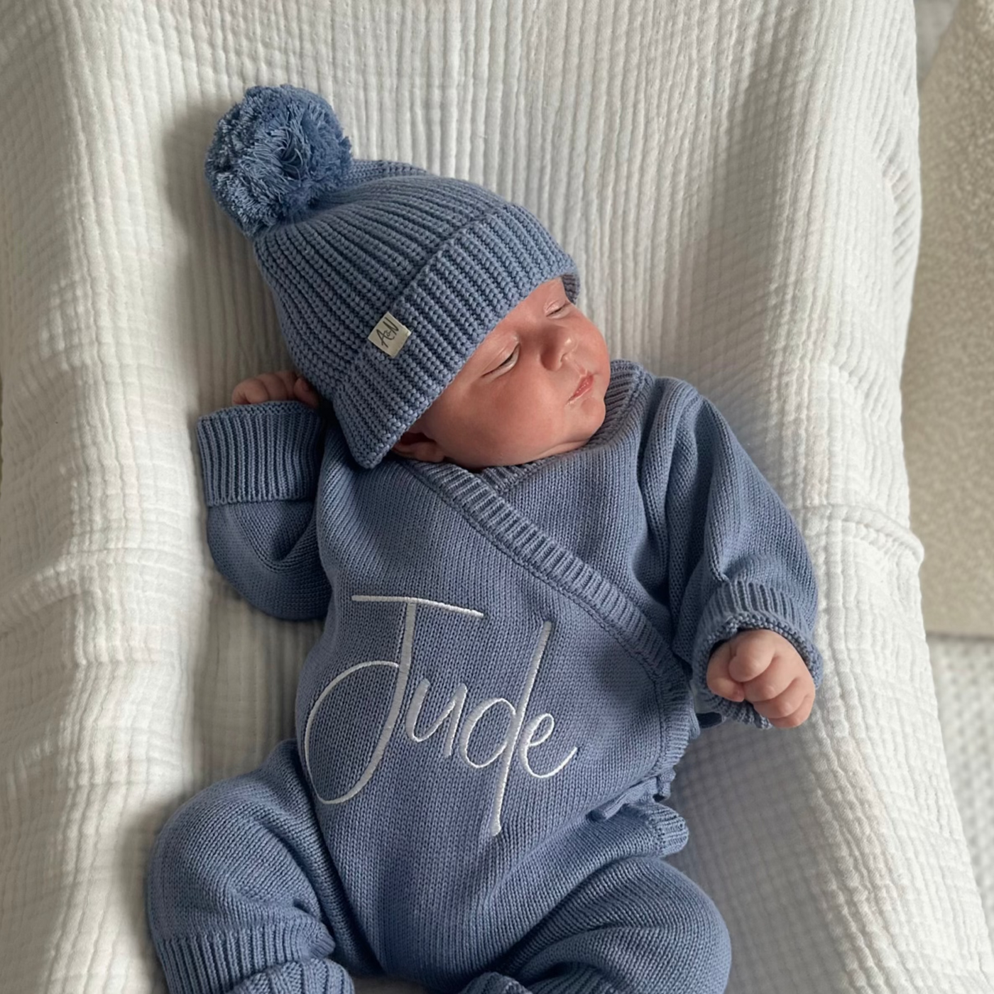 Blue Knitted Baby Hat - PRE ORDER