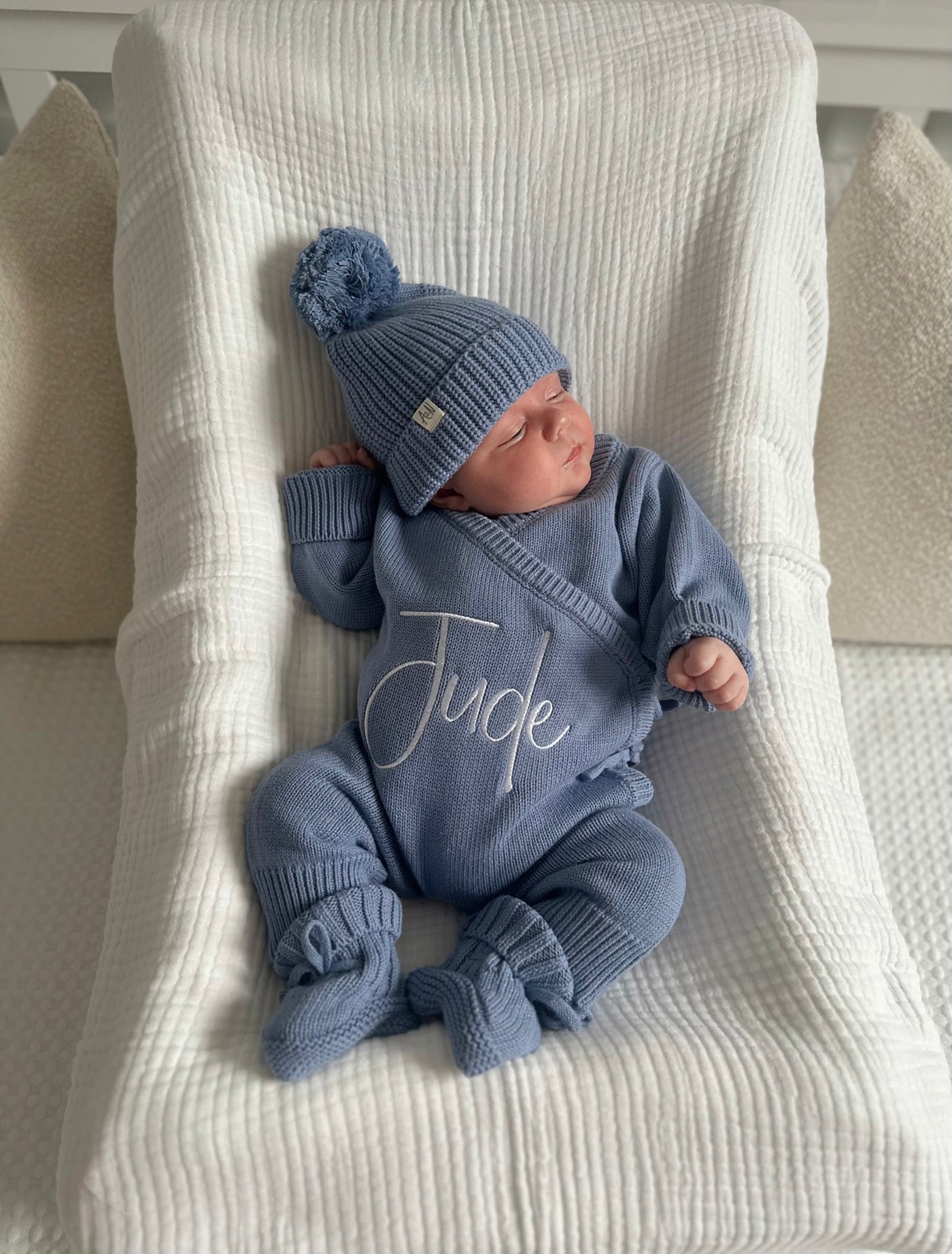 Blue Baby Knitted Booties