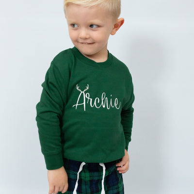 Reindeer Antler Personalised Embroidered Sweater