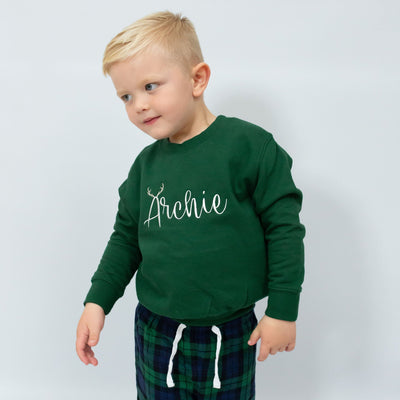 Reindeer Antler Personalised Embroidered Sweater
