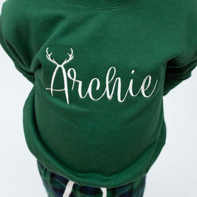 Reindeer Antler Personalised Embroidered Sweater