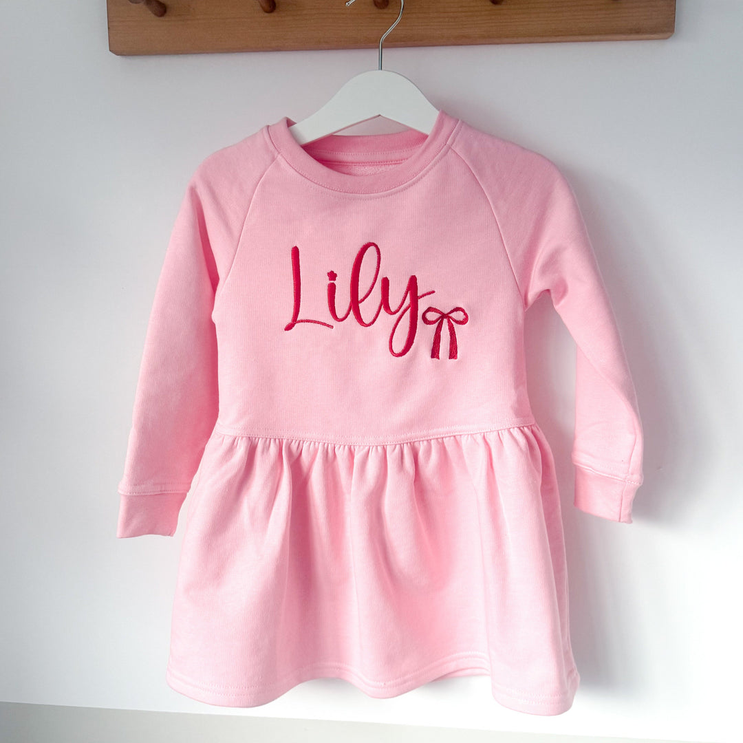 Personalised Candy Pink Bow Dress – Amber and Noah