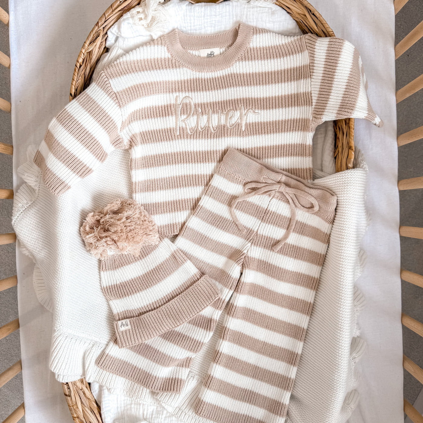 Personalised Stripe Knitted Loungeset