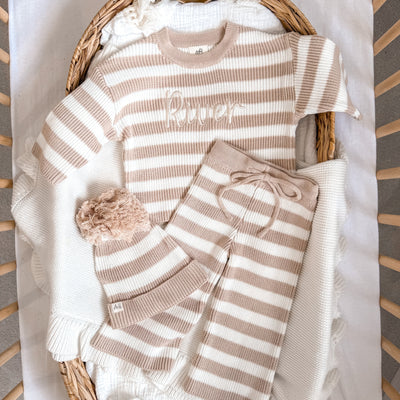 Personalised Stripe Knitted Loungeset