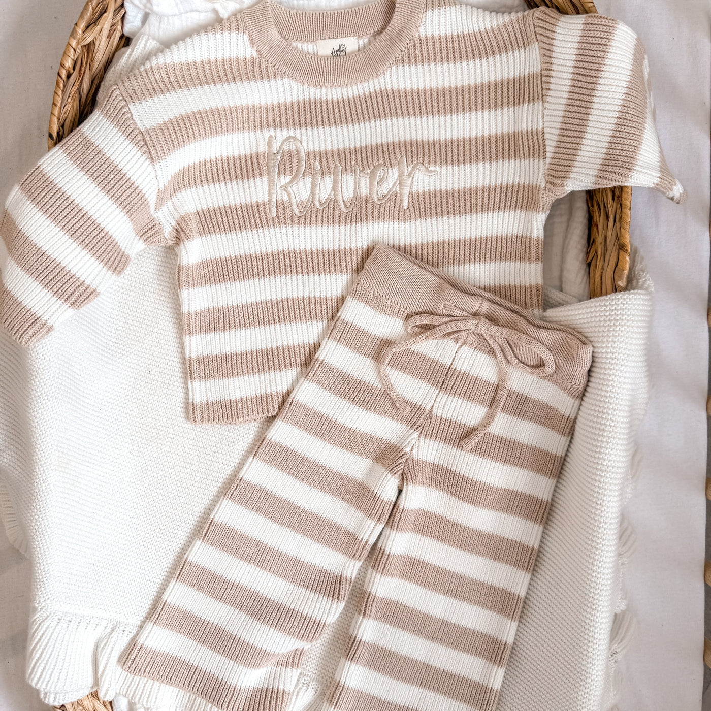 Personalised Stripe Knitted Loungeset