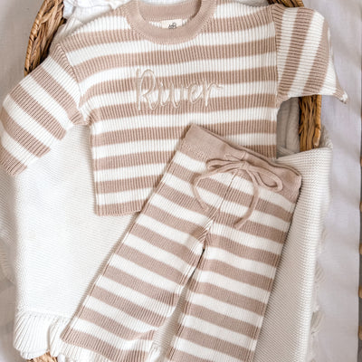Personalised Stripe Knitted Loungeset