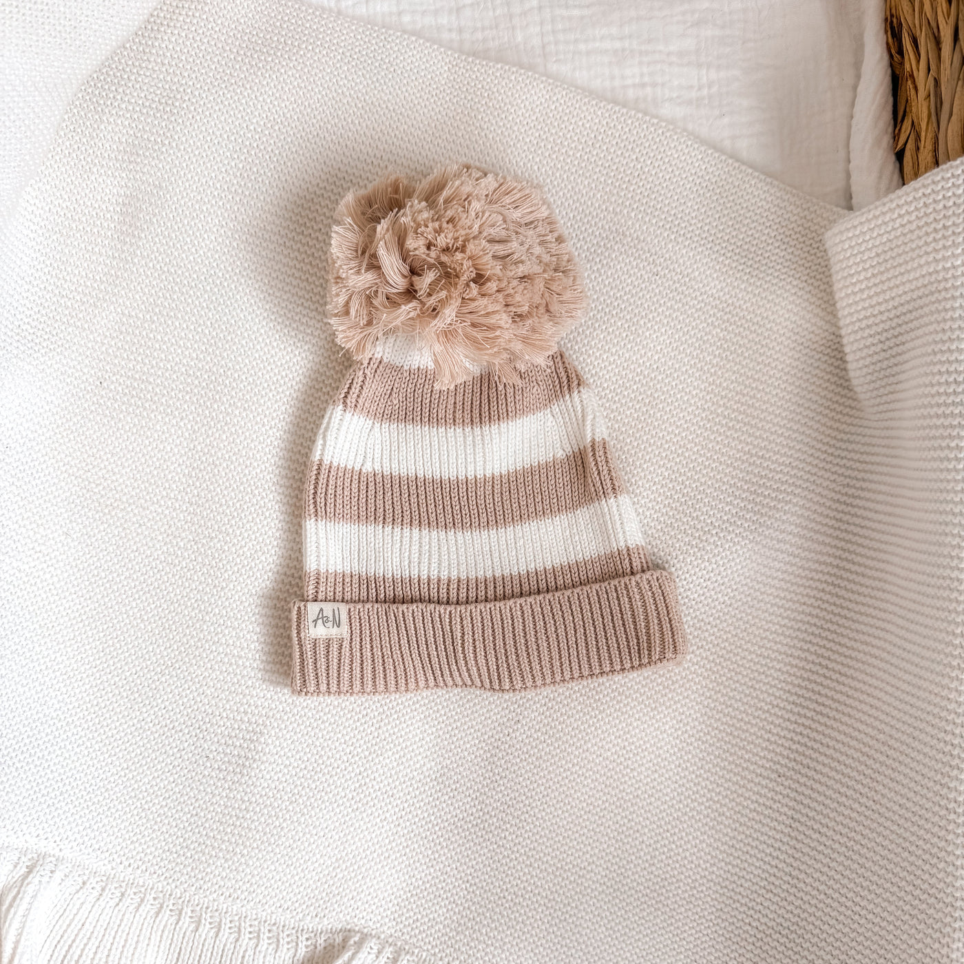 Knitted Stripe Beanie Hat