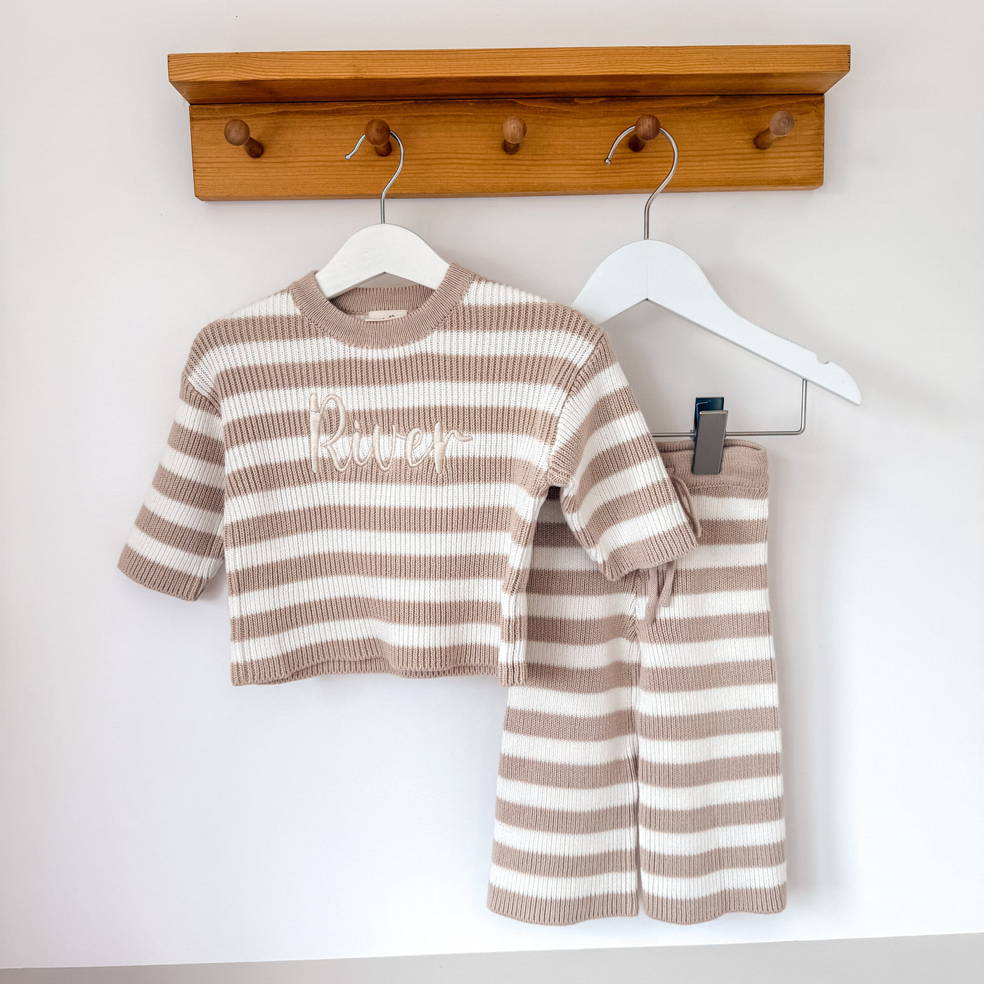 Personalised Stripe Knitted Loungeset
