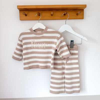 Personalised Stripe Knitted Loungeset