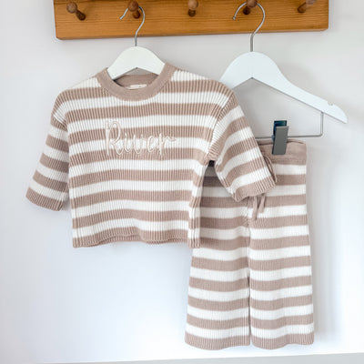 Personalised Stripe Knitted Loungeset