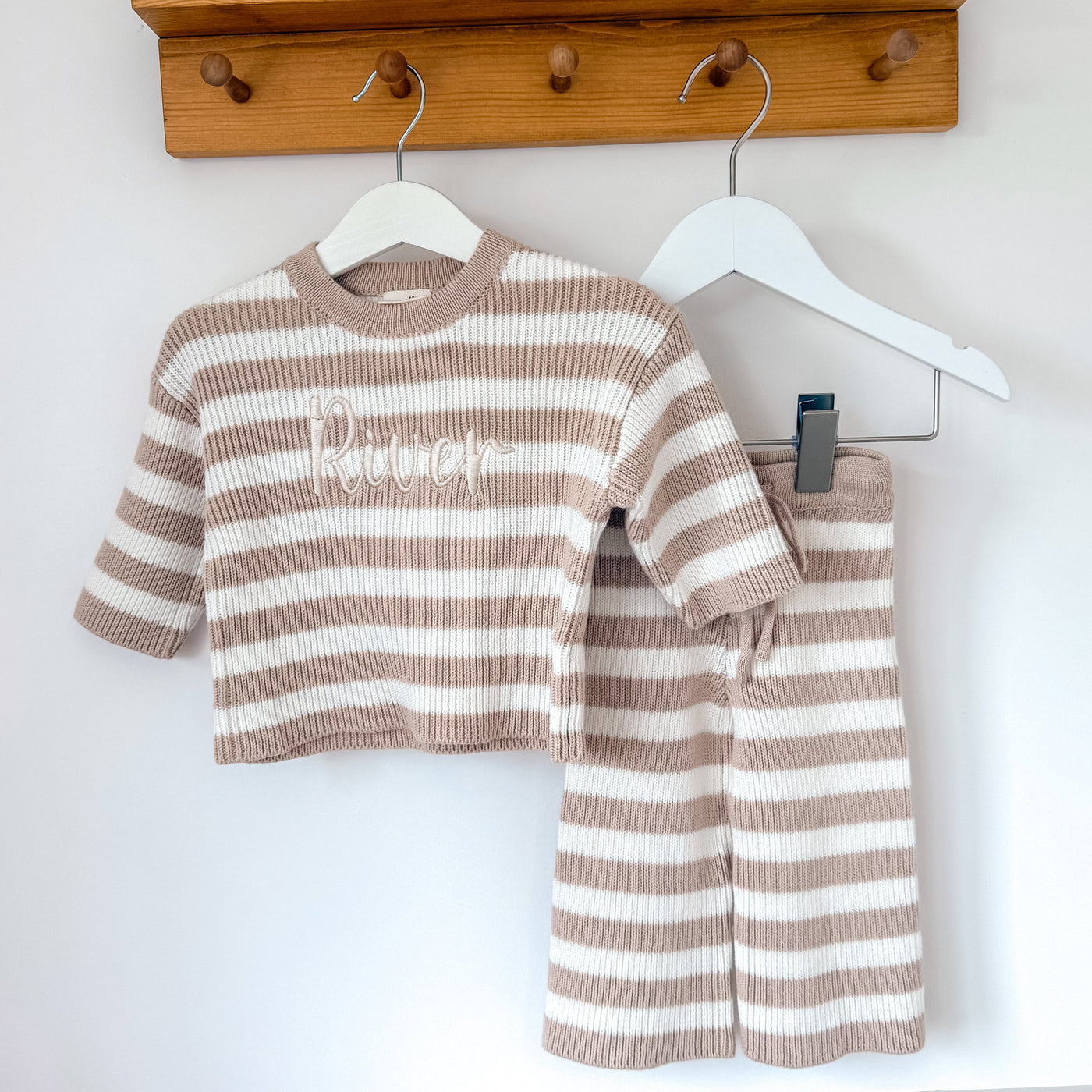 Personalised Stripe Knitted Loungeset