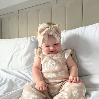 Floral Knitted Headtie Bow
