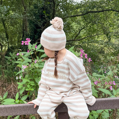 Knitted Stripe Beanie Hat