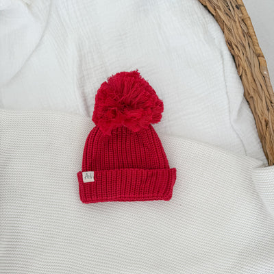Red Knitted Hat - Multiple Sizes