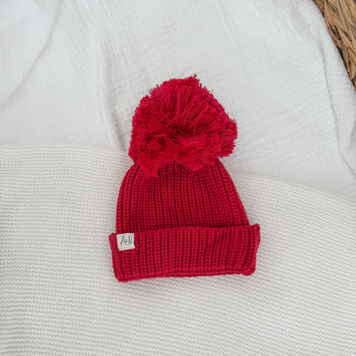 Red Knitted Hat - Multiple Sizes