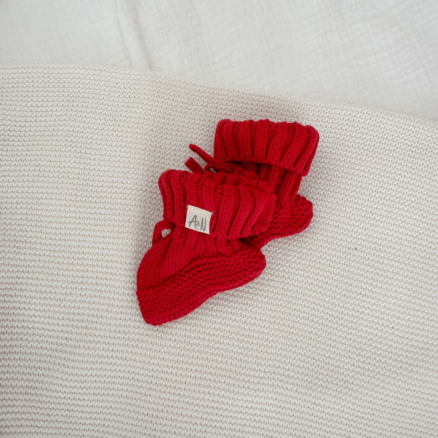 Red Baby Knitted Booties