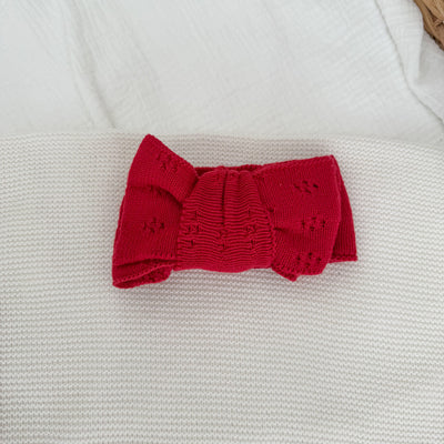 Red Pointelle Bow
