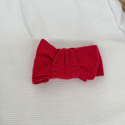 Red Pointelle Bow