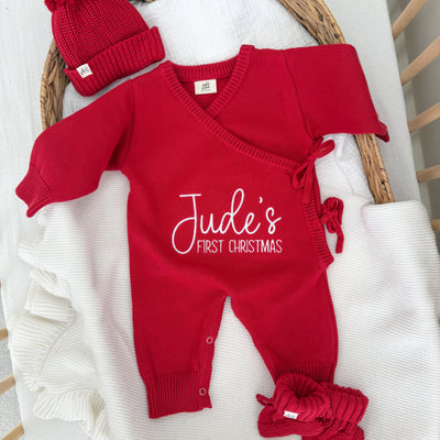 First Christmas Long Romper Bundle