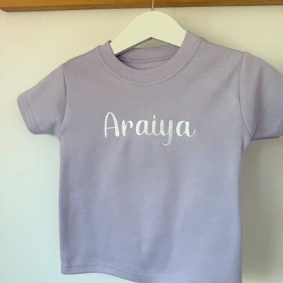 Pastel Purple Personalised Tshirt - Choice of Fonts