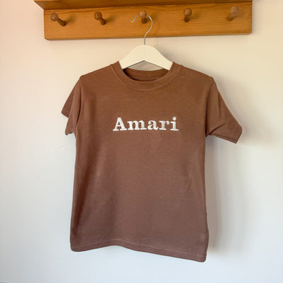 Chocolate Personalised Tshirt - Choice of Fonts