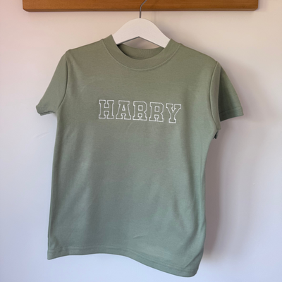 Sage Green Personalised Tshirt - Choice of Fonts