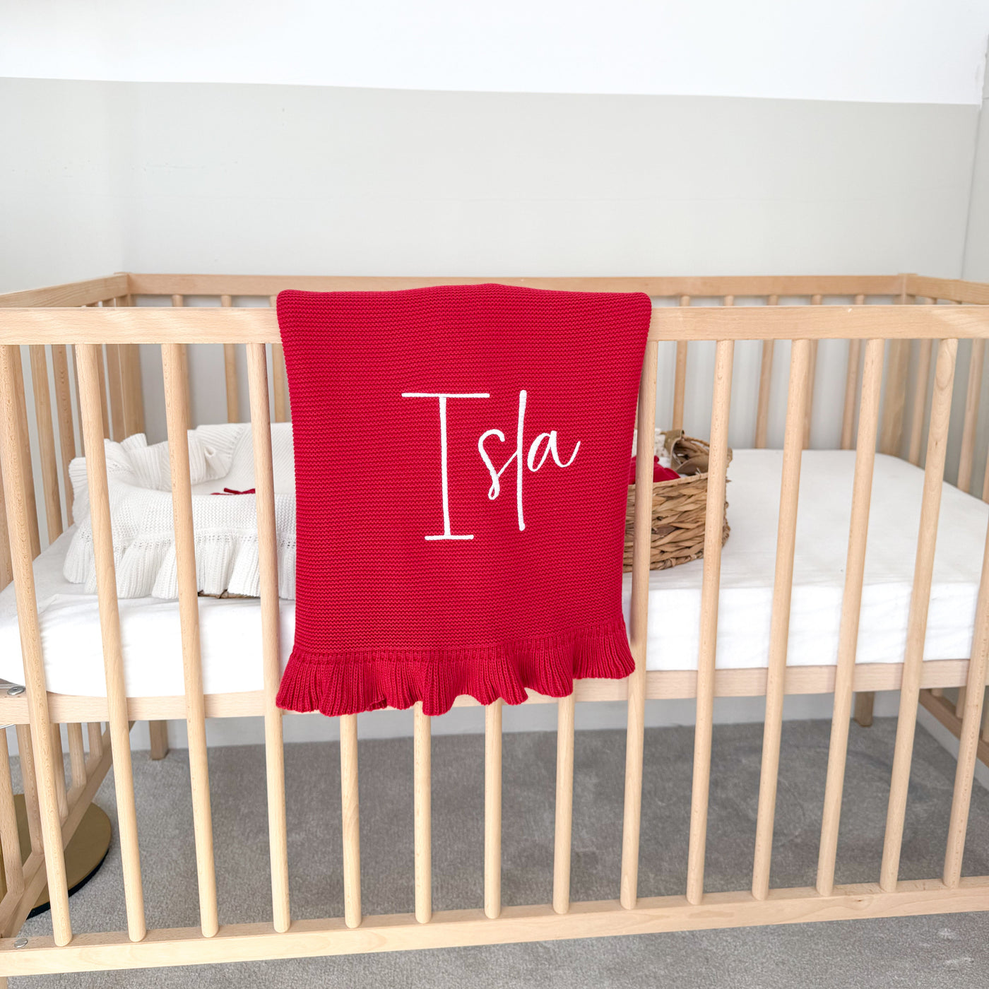 Red Frill Personalised Blanket