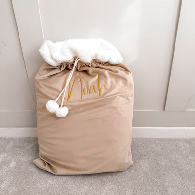 Personalised Neutral Santa Sack