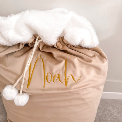 Personalised Neutral Santa Sack
