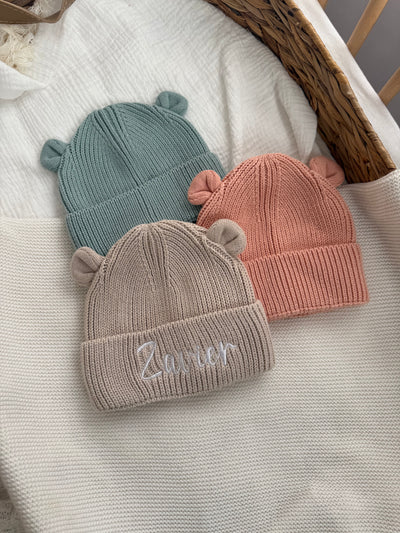 Personalised Teddy Bear Knitted Hat