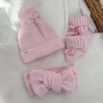 Pink Knitted Accessory Bundle
