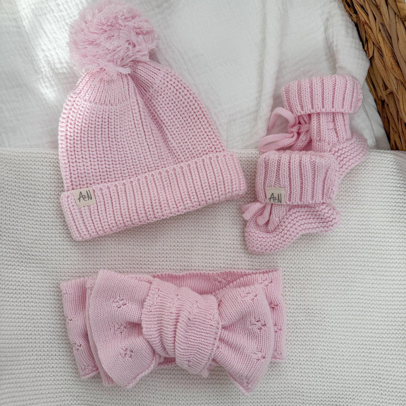 Pink Knitted Accessory Bundle