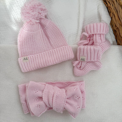 Pink Knitted Accessory Bundle
