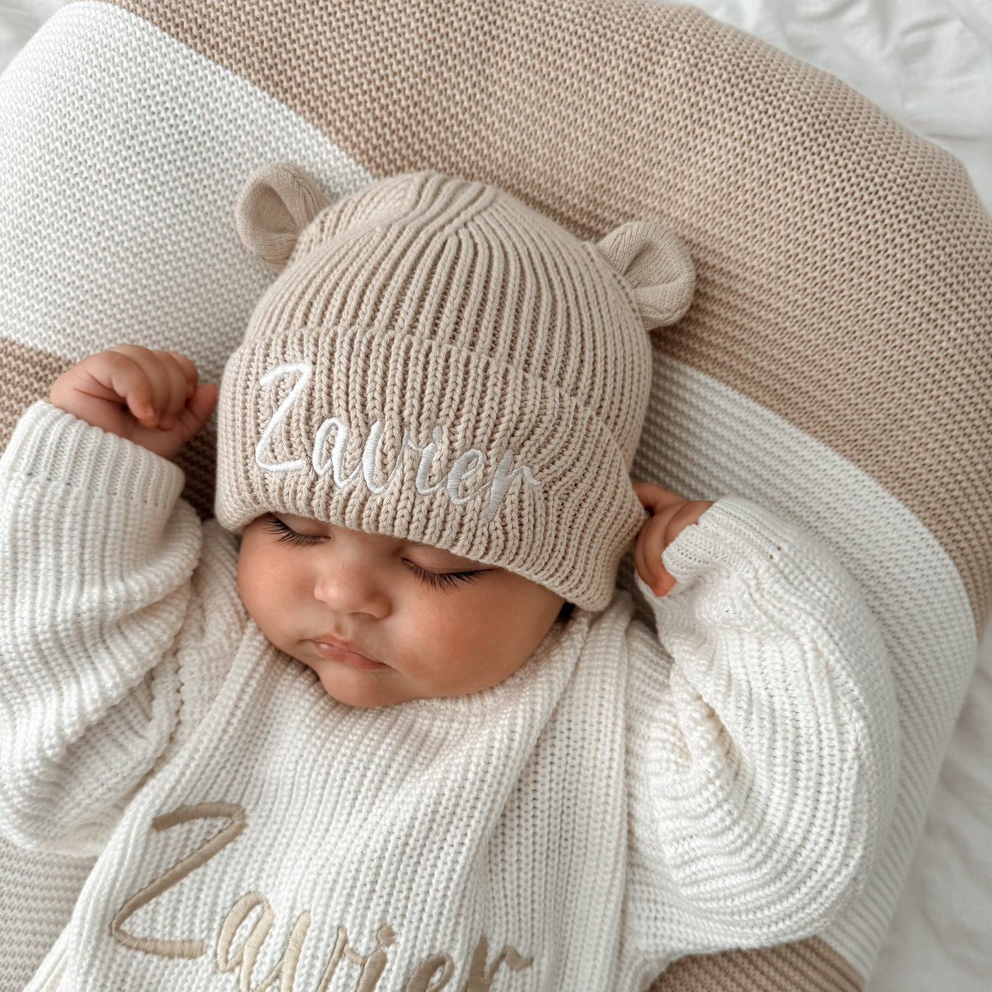 Personalised Teddy Bear Knitted Hat
