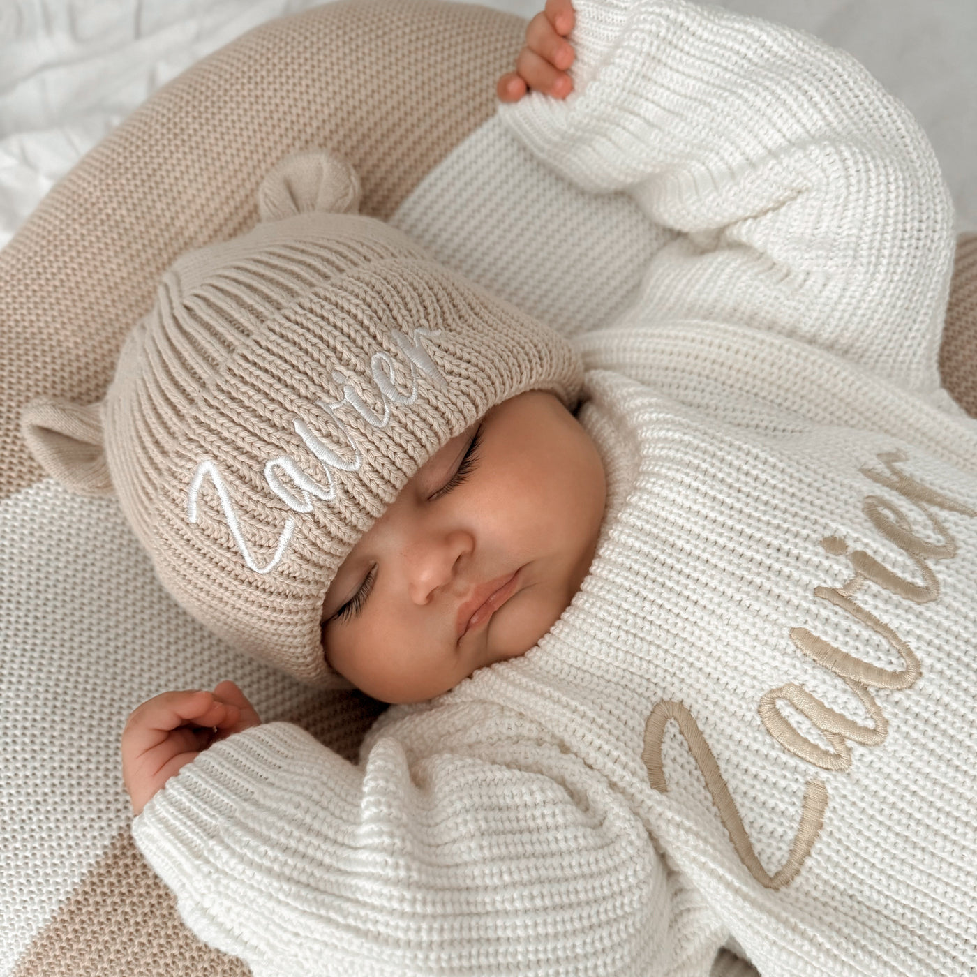 Personalised Teddy Bear Knitted Hat