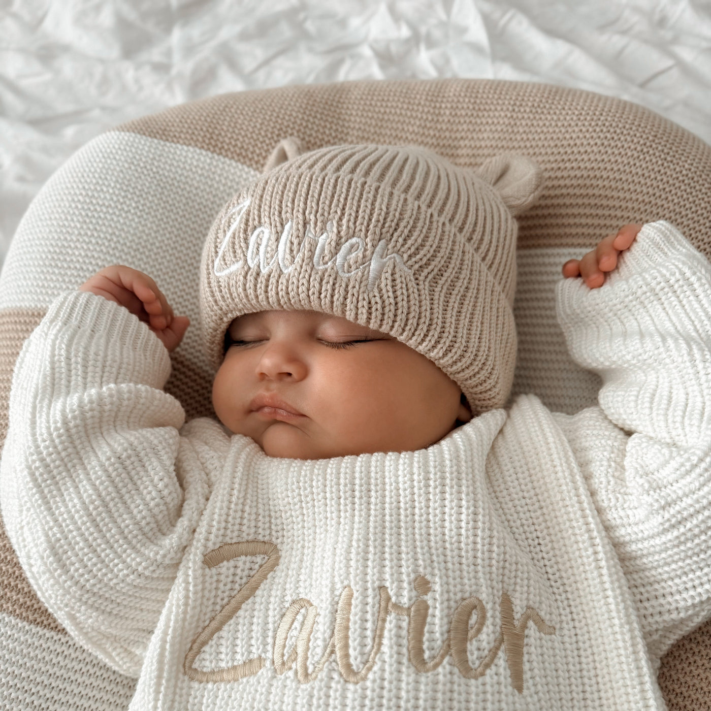 Personalised Teddy Bear Knitted Hat