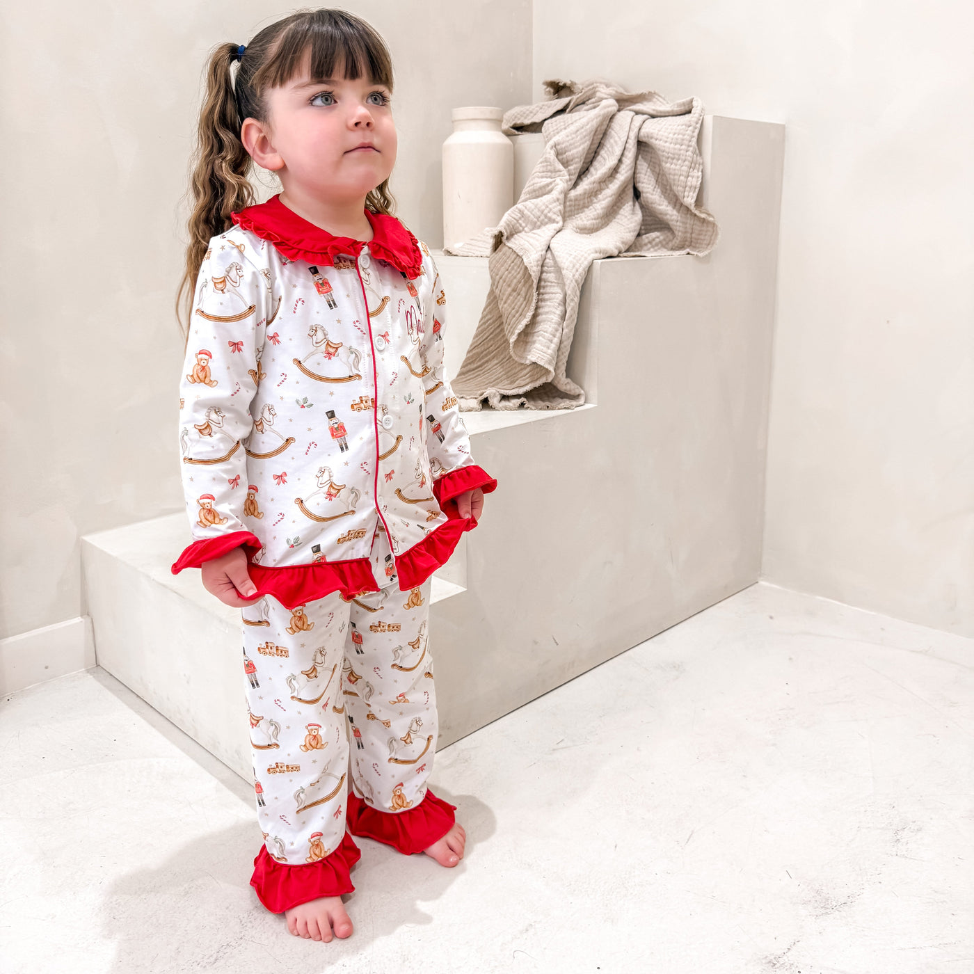 Personalised Frill Winter Wonderland Classic Pyjamas