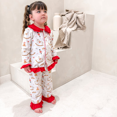 Personalised Frill Winter Wonderland Classic Pyjamas