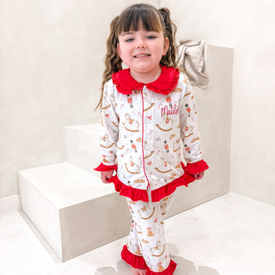 Personalised Frill Winter Wonderland Classic Pyjamas