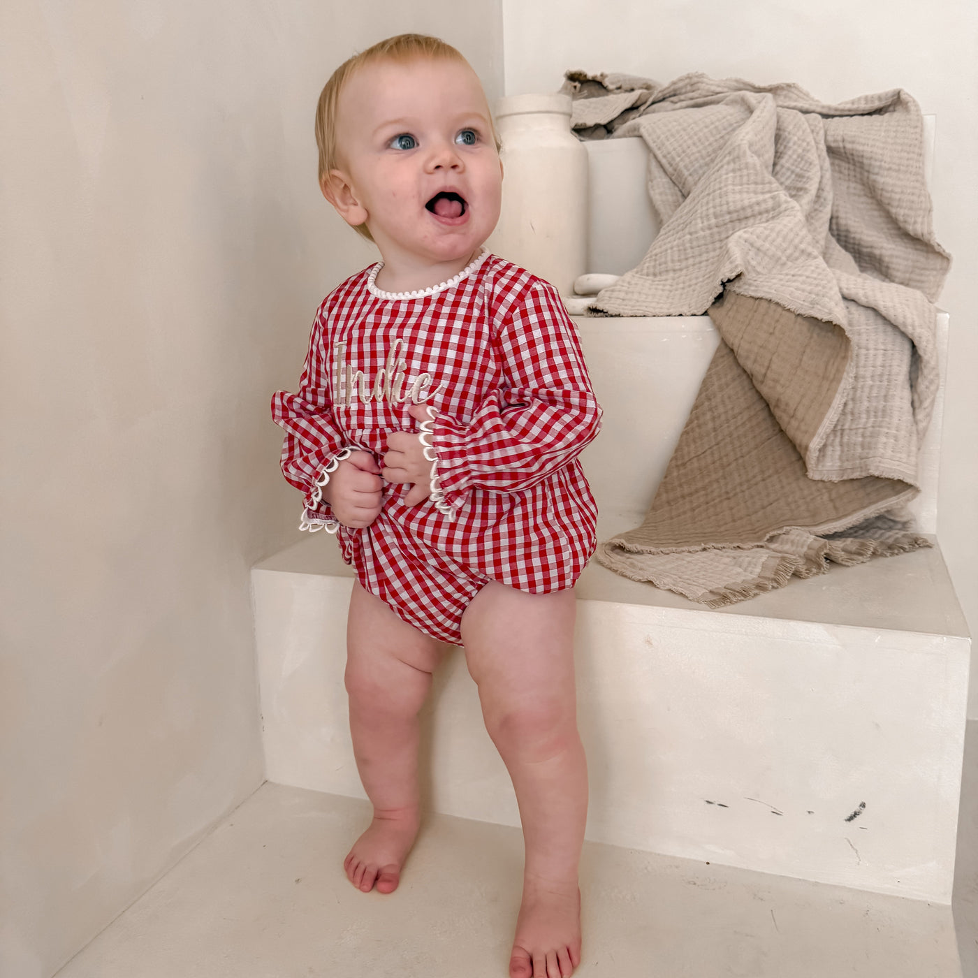 Personalised Gingham Romper