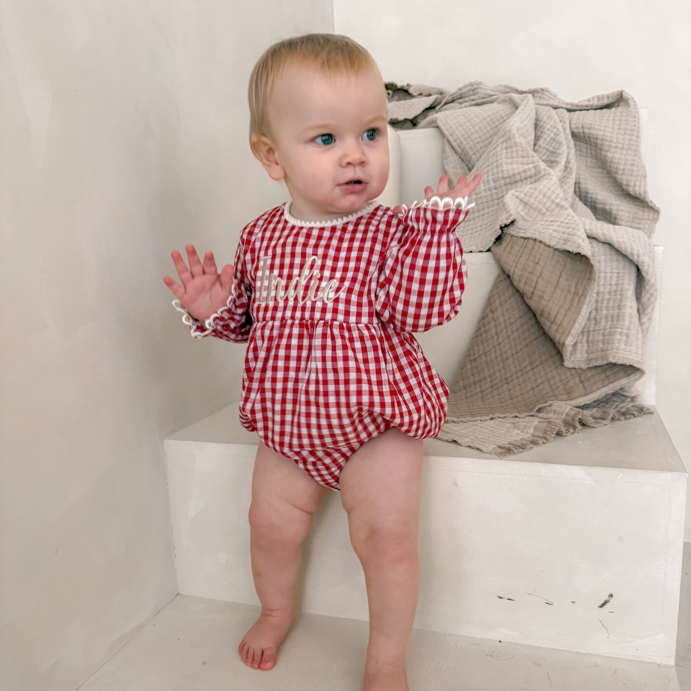 Personalised Gingham Romper