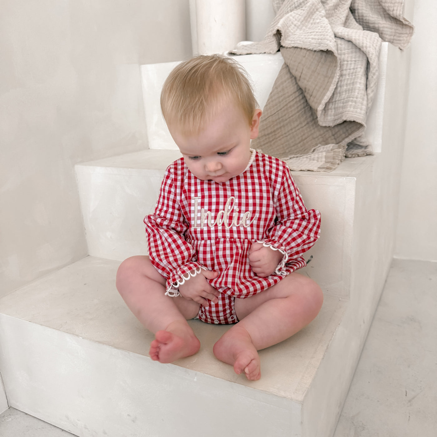 Personalised Gingham Romper