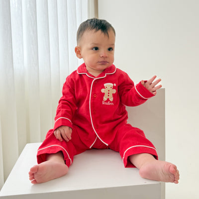 Personalised Gingerbread Classic Red Pyjamas